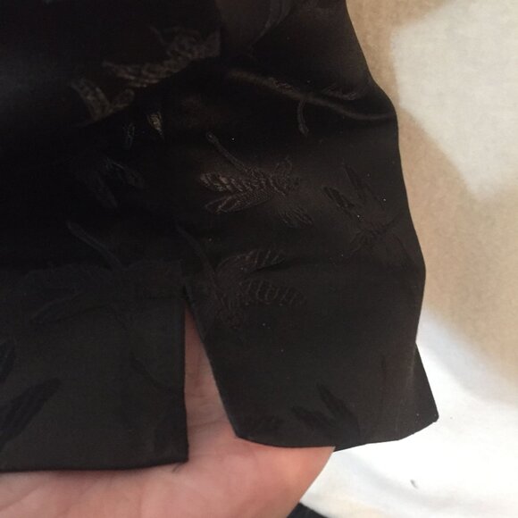 PILE OU FACE Paris Womens Ankle Pants XL (32 X 31) Black Silk Dragonfly Pattern - Picture 5 of 11